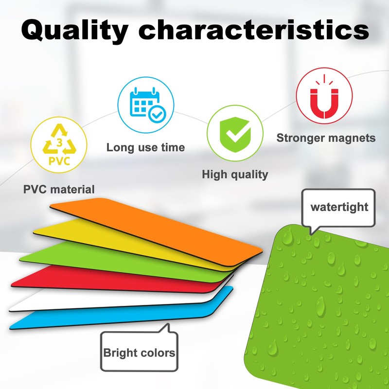 60 Magnetic Strips Writeable (60 x 20 mm), Magnetic Labels