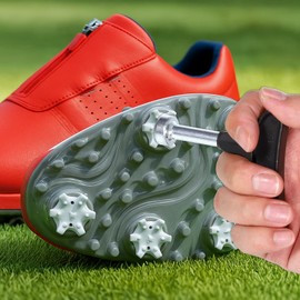 Thinp Golf Shoe Spike Wrench, Professional Spike Shoes Replacement Tool Stainless Steel Golf Spikes Removal Tool Universal Sturdy Shoe Spikes Cleat Wrench Remover for Shoes (Black)