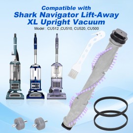 SavStor Roller Brush Belt Replacement Compatible with Shark Navigator Lift-Away Upright Vacuum CU512 CU510 CU520 CU500 Vacuum Brush Replacement Part, 1 Roller Brush + 2 Belts + 2 Wheels