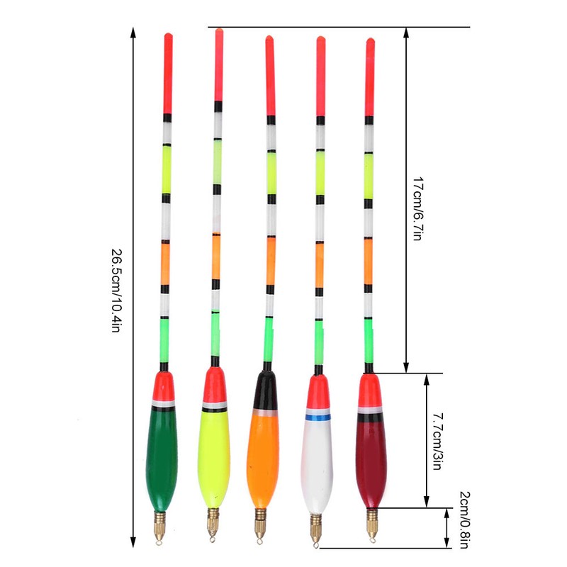 5PCS Multiple Color Balsa Wood Fishing Float Bobber Bite Indicator