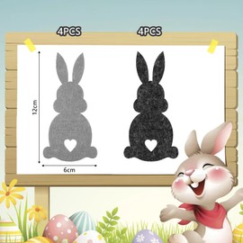 Huangzd Pack of 8 Easter Money Gifts, Easter Bunny Felt Decorations Money Gift Packaging for Easter Rabbits Made of Felt Easter Gift Funny Easter Decoration to Give as a Gift for Money (B)