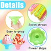 Cmaqpw 200PCS 4oz Colorful Snow Cone Cups Set with 100Pcs
