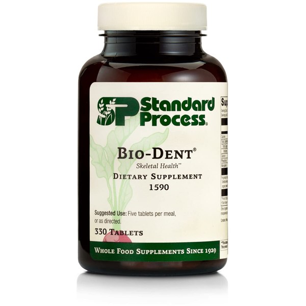 Standard Process Bio-Dent - Whole Food Supplement for Skin, Muscle, and Bone Health - Calcium, Licorice Root, Manganese, Phosphorus, and More - 330 Tablets