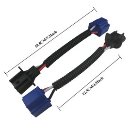 Audak 2 Pcs H13 9008 Male to H4 9003 Female Wiring Harness Adapters for Headlights or Fog Lights