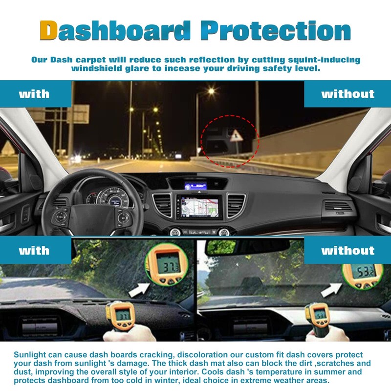 Xotic Tech Center Console Dashboard Mat Pre-Cut Non-Slip Sunshield Sun