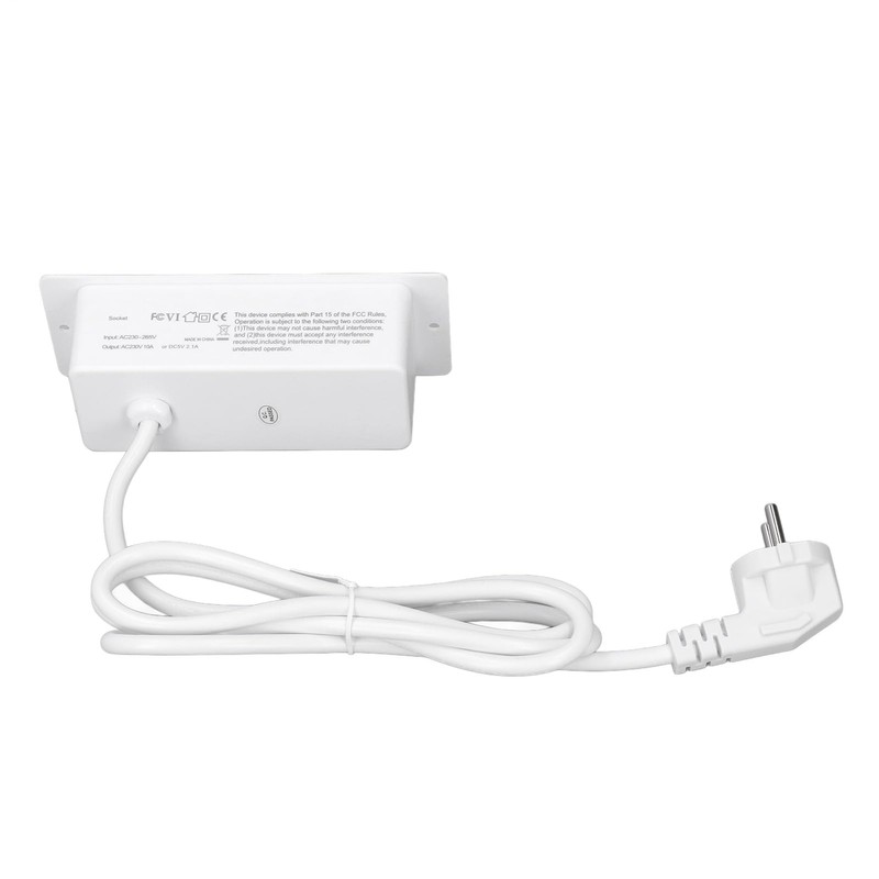 Concealed Table Socket, Integrated Socket, EU Plug, 230-265V, Fireproof PC,