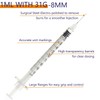 100 Pack 1ml/cc 31Ga Lab Supplies, Individually Package