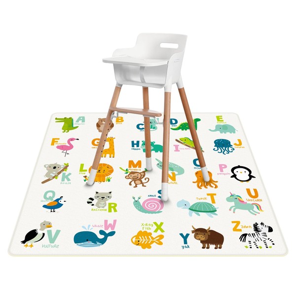 High Chair Splash Floor Mat, 51″Waterproof Washable Anti Slip Splash