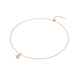 Rafaela Donata Women's Necklace Sterling Silver Rose Gold-Plated Zirconia White in Various Lengths - Necklace Rose Gold Zirconia Silver Necklace, Silver, Cubic Zirconia