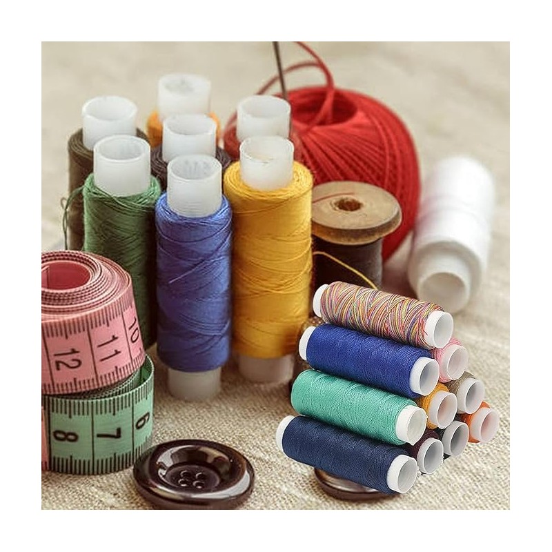 2 pcs Strong Polyester Sewing Thread - Black, 100m Length,