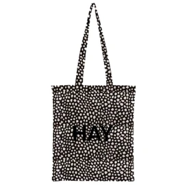 HAY Cotton Bag, Men's and Women's Tote Bag, Black Dot Stripe, 700111 700185, Black Dot, Parallel Imported
