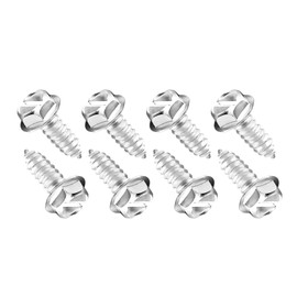 CGEAMDY Anti Theft Number Plate Screws Set, Security Screws for Number Plate, Solid Stainless Steel Assortment, Anti-Theft Screws Bolt Covers (3 Silver)