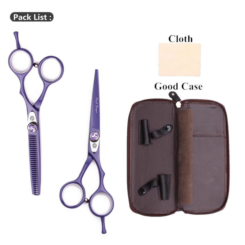 Kit Tijeras Profesionales Estilista Barbero Peluquero Purple Dragon 6 pulgadas