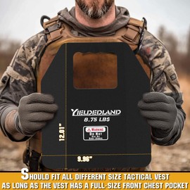 YIELDEDLAND Weight Vest Plates 5.75/8.75LB Pairs - Strength Training, Running, Heavy Workouts (Black, 8.75LB Plate)