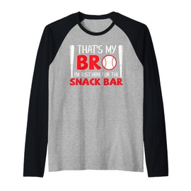 Funny Baseball Brother That's My Bro Here for Snack Bar Raglan Baseball Tee