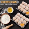 Ceramic Egg Tray 12-Cup Egg Holder Container for Fridge (Gray,