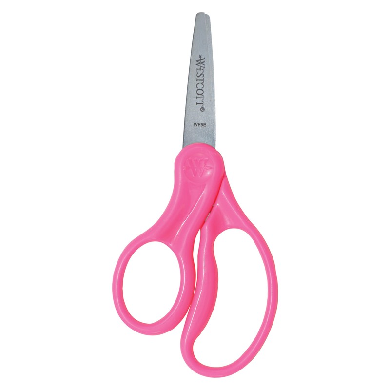Westcott 13178 Left-Handed Scissors, Hard Handle Kids' Scissors, Back to