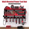 Spampur Power Tool Organizer Wall Mount with 4-Outlet Power Strip,