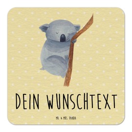 Mr. & Mrs. Panda Personalisierter Bierdeckel Koalabär 50er Set - Personalisierte Geschenke, Tischdeko personalisiert, Schlafzimmer, Gute Laune,