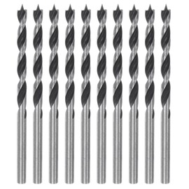 sourcing map 10pcs Brad Point Drill Bits 4mm Precise Cutting with Brad Point Tip for Woods