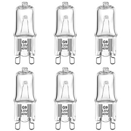 SDTC Tech 6 Pack Halogen Light Bulb for Whirlpool Microwave Oven, G9 120V 40W W10709921 Microwave Light Bulbs Compatible with Whirlpool KitchenAid Maytag Jenn-Air Over The Stove Range Microwave