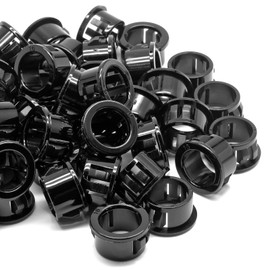 Litoexpe 50 Pack 5/8 Inch Cable Snap Bushing Grommet Protector Black, Round Nylon Snap in Cable Hose Bushing Grommet SB-16