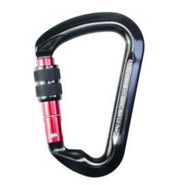 SEPEAK UIAA 30kN Locking Climbing Carabiner, Professional Heavy Duty Screwgate Clip for Outdoor Climbing, Mountaineering, Rappelling, Camping, Hiking, Swing,Keyring Large D Ring Hook/6744lb,2pc,Black
