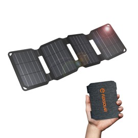 FlexSolar 10W Solar Charger 5V USB-A Charger Compact Mini Solar Panel Foldable Waterproof Portable Charger for Earthquake, Disaster, Outdoor, Power Outage Measures, Compatible with Outdoor Phone/Pad