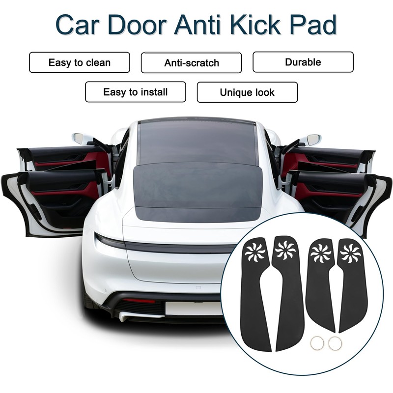 X AUTOHAUX Leather Car Door Anti Kick Pad Sticker for