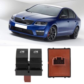 Keenso Window Double Push Button Switch DC 12V Electric Control Window Switch Black