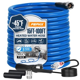Heated Water Hose for RV,Heated Drinking Water Hose with Thermostat,Lead and BPA Free,1/2"Inner Diameter,Temperatures Down to -40°F Self-Regulating,Blue Appearance