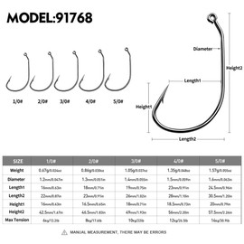 Swimbait Hooks for Bass Fishing - 100pcs Worm Hook Texas Rig Hooks for Freshwater Saltwater Size 1/0 2/0 3/0 4/0 5/0 Mix - Soft Plastics Lures Worms Bait Fishing Hook with Tackle Box