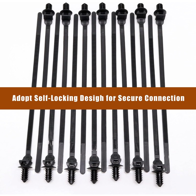 Nylon Push Mount Cable Zip Tie, 8.3" Heavy Duty Nylon