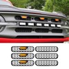 Front Mesh Grille Inserts & Amber Light Compatible with 2021-2024