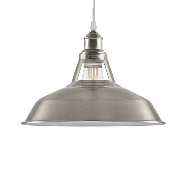 Satin Nickel Ceiling Pendant Light Adjustable Industrial Hanging Lamp Vintage