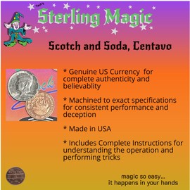 Ted's Sterling Magic Scotch and Soda Centavo Genuine US Half Dollar Coin Trick (Premier Edition)