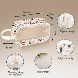 White Rabbit Clear Cosmetic Bag Alice Cartoon Character Inspired Grocery Bag Fairy Tales Gift (Late MB UK)