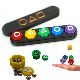 dinblex Upgraded Gonggi Korean Game, Weighted Gonggi Jacks & Stones with Steel Balls for Classic Korean Play, Tossing Game for Traditional Gong gi – Premium Gong Gi Jacks (1 Set with Case)