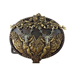 Twin Deer Brass Buckle - Western Belt Buckle - Belt Buckle For Men And Women - sold by each
