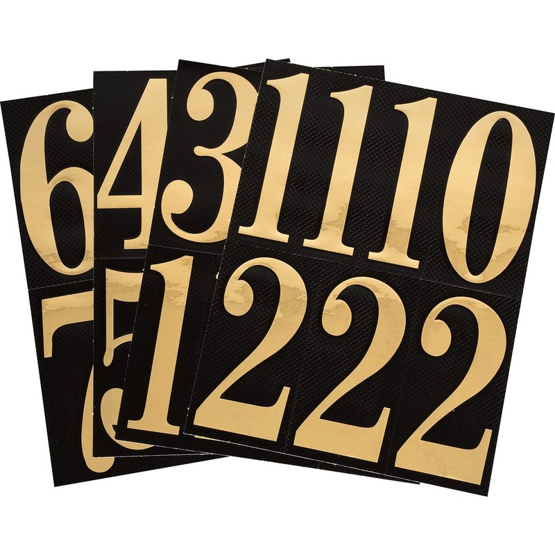 Hillman 842276 Black and Gold Mailbox Number Pack, 3-Inch