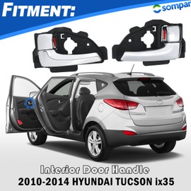Osompar Interior Door Handle Inside Left Right Compatible with 2010-2014 Hyundai Tucson/ix35 Replaces 82610-2S010 82620-2S010 1Pair