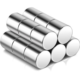 Pack of 15 Mini Disc Magnets, 10 x 10 mm Magnets Strong, Neodymium Power Magnet, Silver, Disc Magnet, Extra Strong Cylinder Magnets Magnets for Magnetic Board, Whiteboard, Fridge, Small Magnets