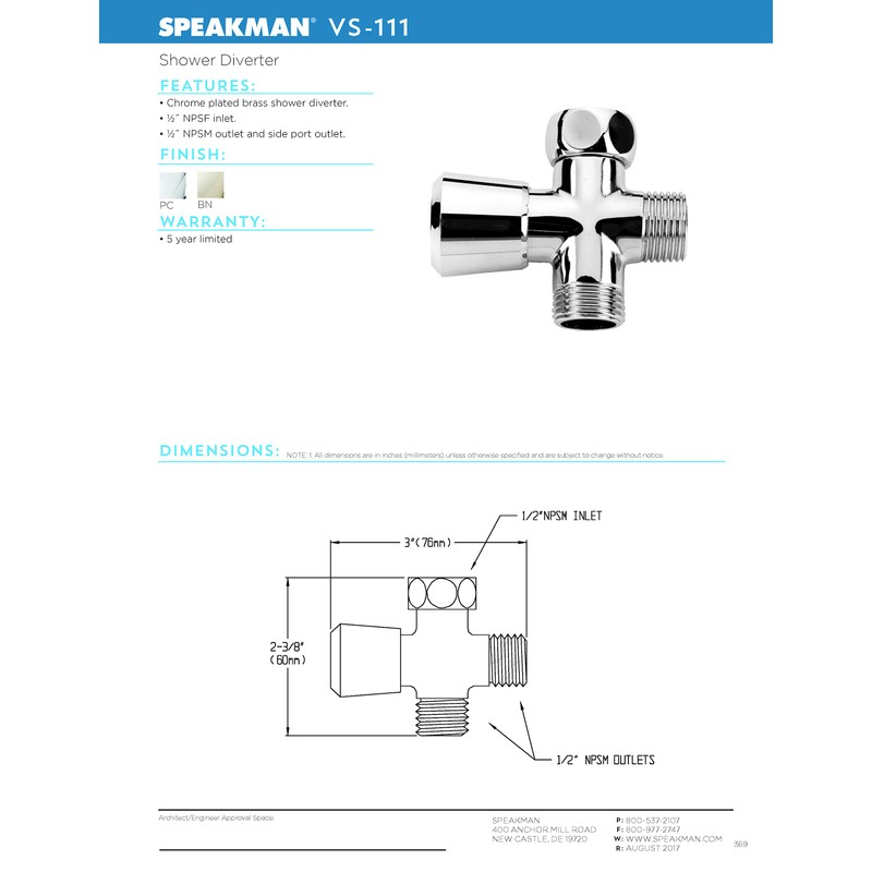 Speakman VS-111 Bathroom-Hardware, Polished Chrome