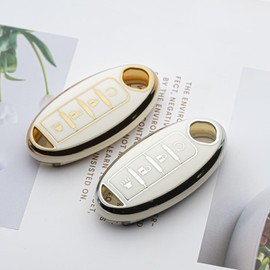 Tautrophen Key Fob Cover Fit for Nissan Infiniti Rogue Pathfinder Armada Murano kicks Frontier Titan 4 Buttons Smart Key