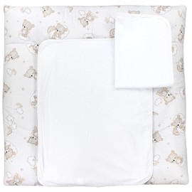 TupTam Changing Mat with 2 Waterproof Terry Cloth Covers - Soft Padded & Skin Friendly MAR02579 - Bear Clouds Rainbow/Beige Size: 76 x 76 cm