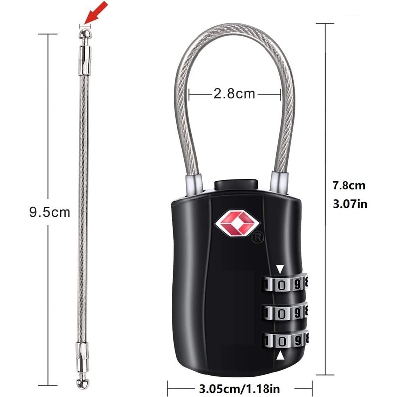 TSA Approved Luggage Combination Locks,T Tersely 2 Pack Travel Suitcase