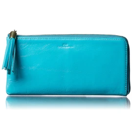 [VOICE] Italian MASINI Cowhide Leather Pitti Women's Long Wallet, Used by Leading Italian Brands, Soft, Beautiful Colors, Present, Gift Boxed, TURQUOISE