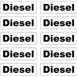 Stickerloveshop 10x Sticker Liquids Fuel Marking Tank Cap Canister Car Note Fuel AdBlue Petrol Mix Diesel Water Aspen Super (Diesel)