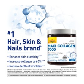 Country Life Maxi-Collagen 7000 Powder - Verisol Bioactive Collagen Peptides, Vitamin C, A & Biotin, 4,500 mg Types I & III Grass-Fed Collagen - Supports Skin, Hair, Nails & Joint Health, 7.5 oz