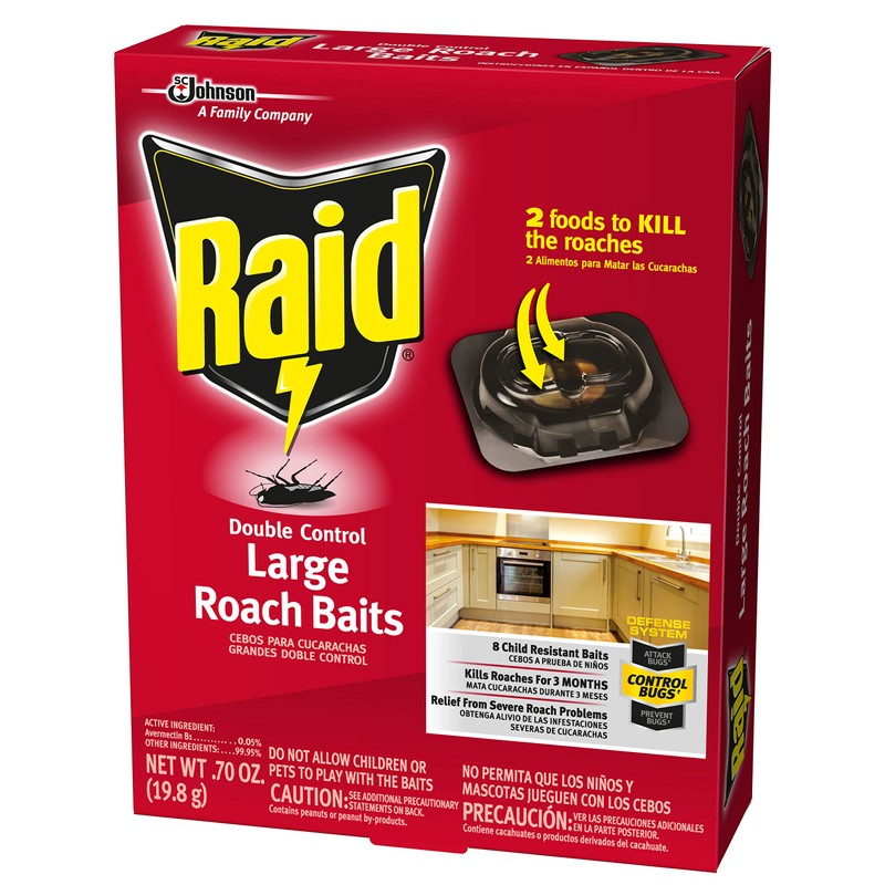Raid Double Control, Large Roach Baits 0.70 Ounce (Pack of